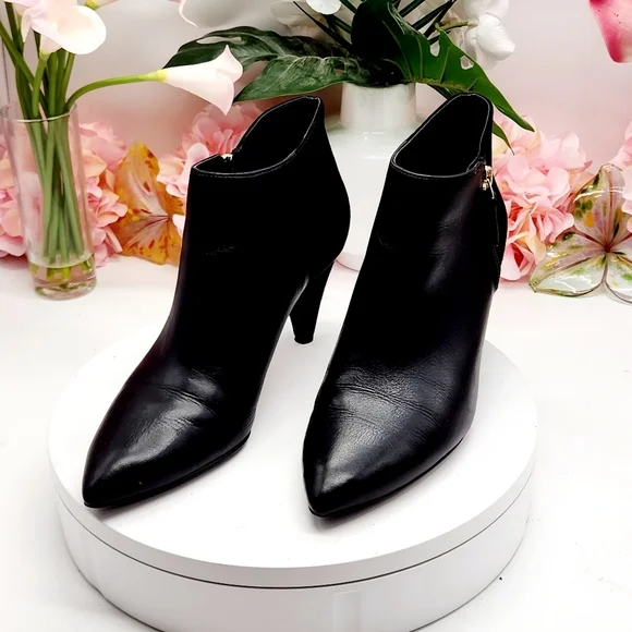 Nine West Yames Leather Pointed Toe Booties Size 8.5 - Picture 2 of 16
